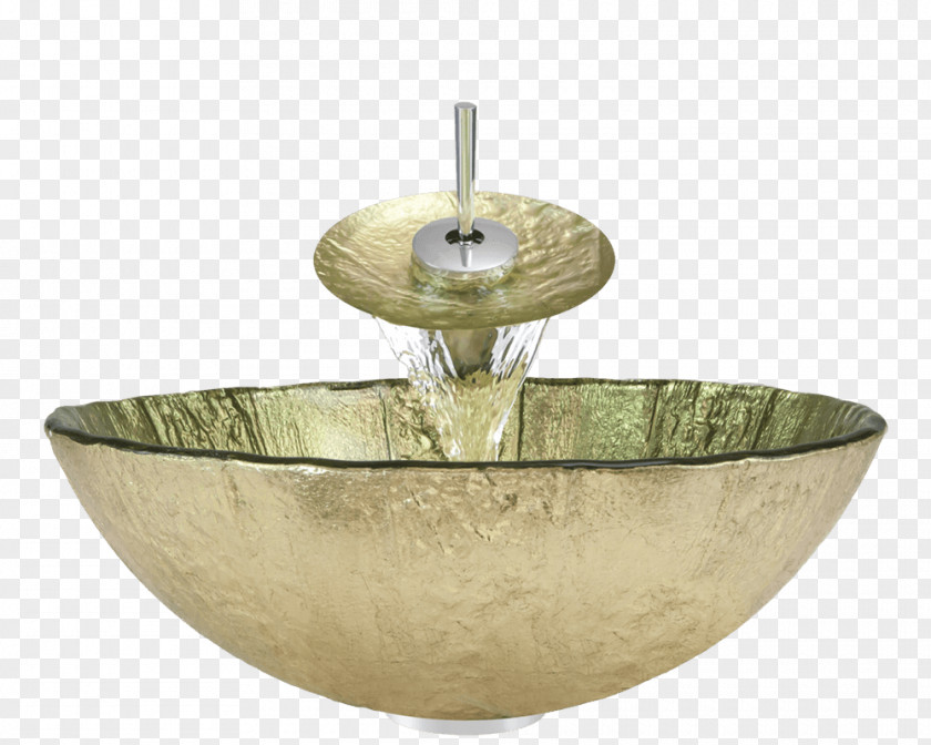 Gold Number Bowl Sink Bathroom Glass Tap PNG