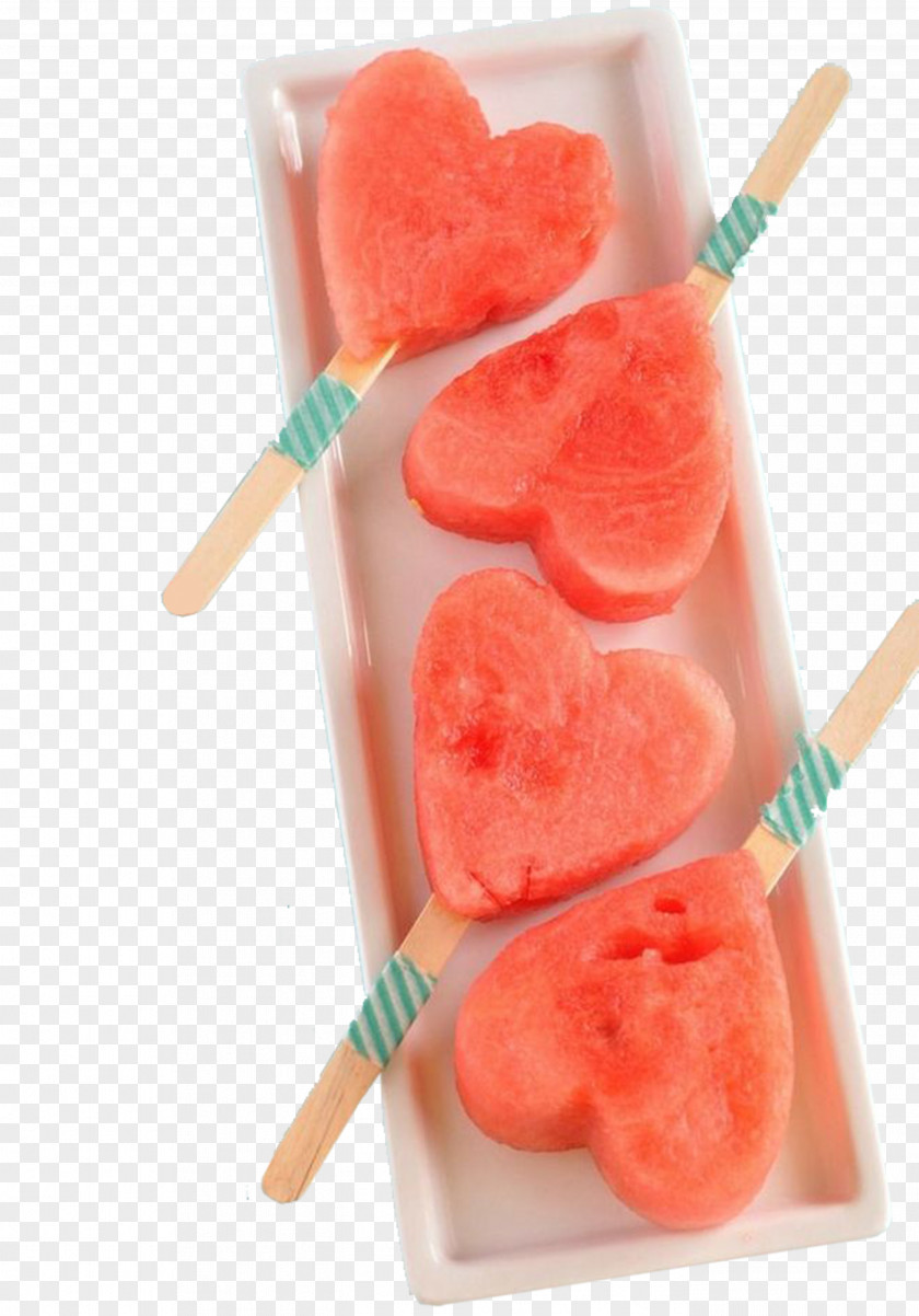 Love Watermelon Ice Pop Heart Food Valentine's Day PNG
