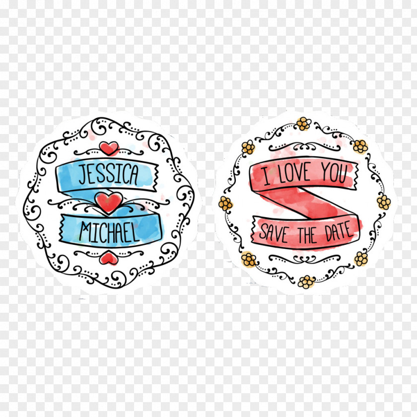 Romantic Heart Badge With Ribbon PNG