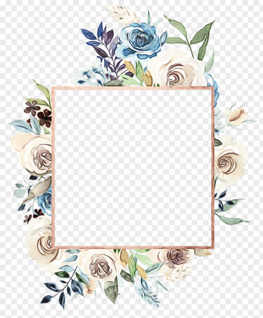 Rose Plant Floral Design Frame PNG