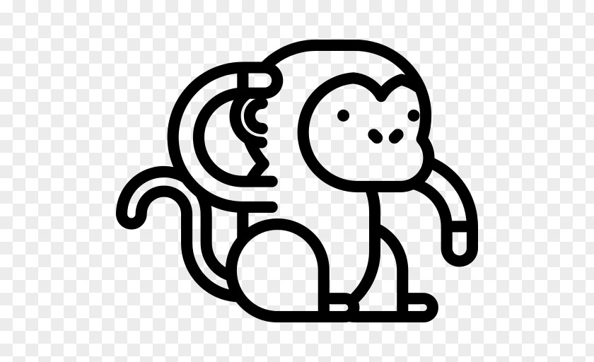 Smile Blackandwhite Monkey Cartoon PNG