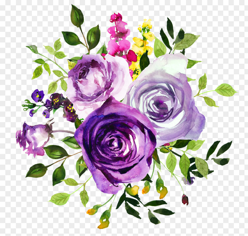 Watercolor Rose Flower Purple Painting Violet Clip Art PNG