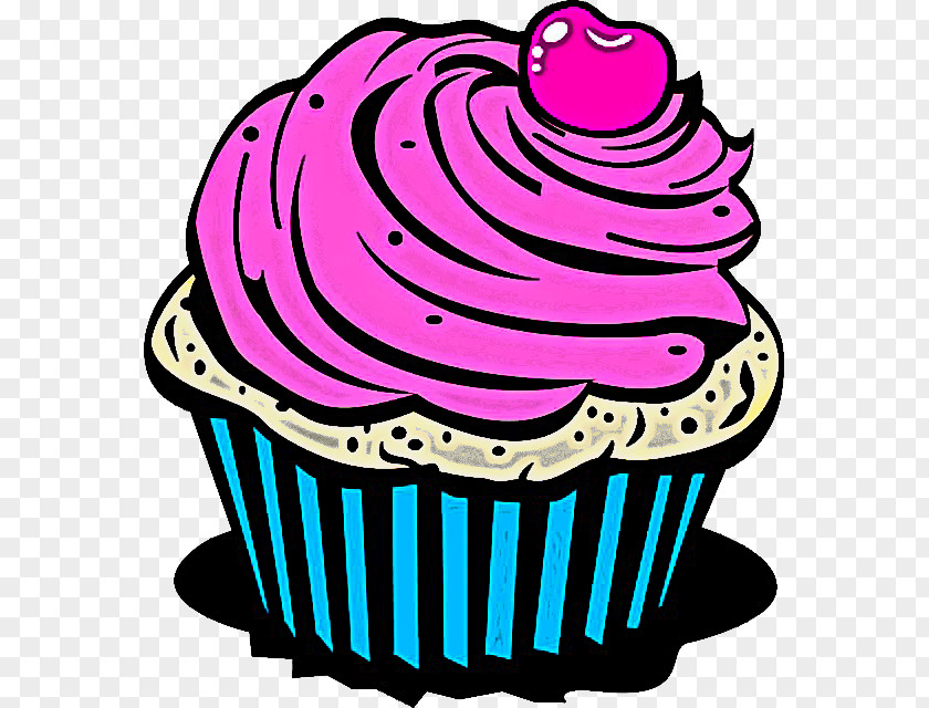 Baking Cup Cupcake Pink Icing Purple PNG