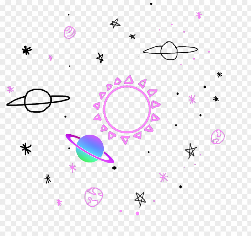 Cute Sticker Universe Planet Galaxy Mountain Dew PNG