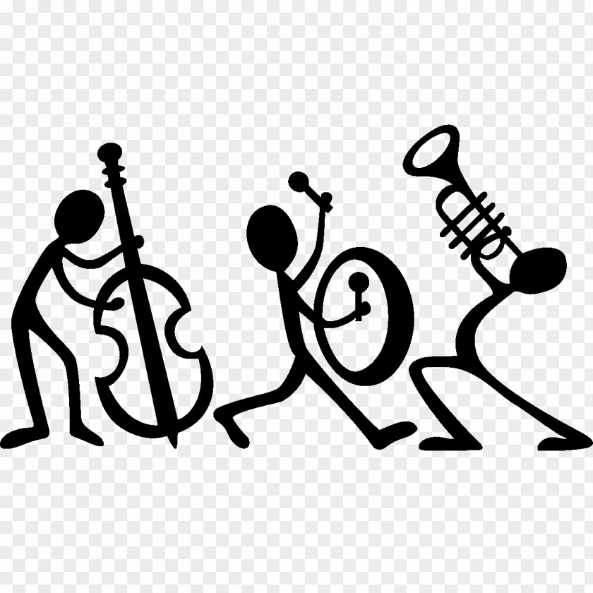 Musical Instruments Ensemble Stick Figure Musician Drawing PNG