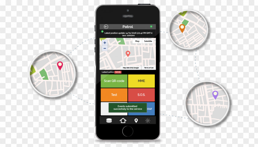 Mobile Phone Map Guard Tour Patrol System Security QR Code PNG