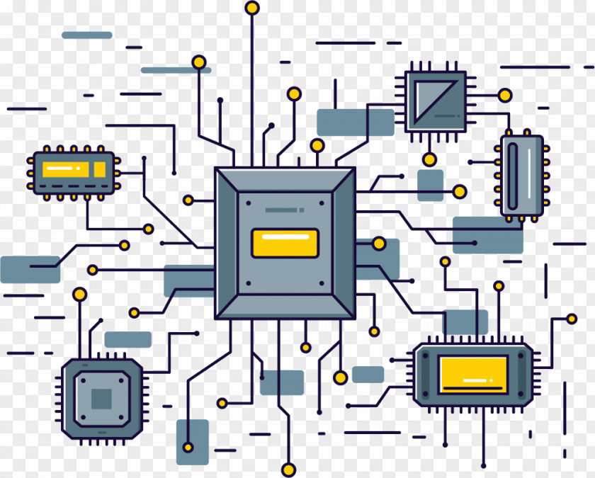 Vector Central Processor Tulau2019s Institute Integrated Circuit Printed Board Electrical Network PNG