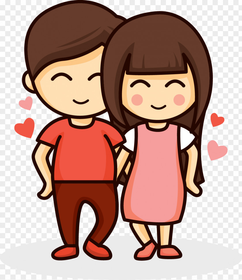 Cartoon Couple Warm Love Drawing Romance Hug PNG