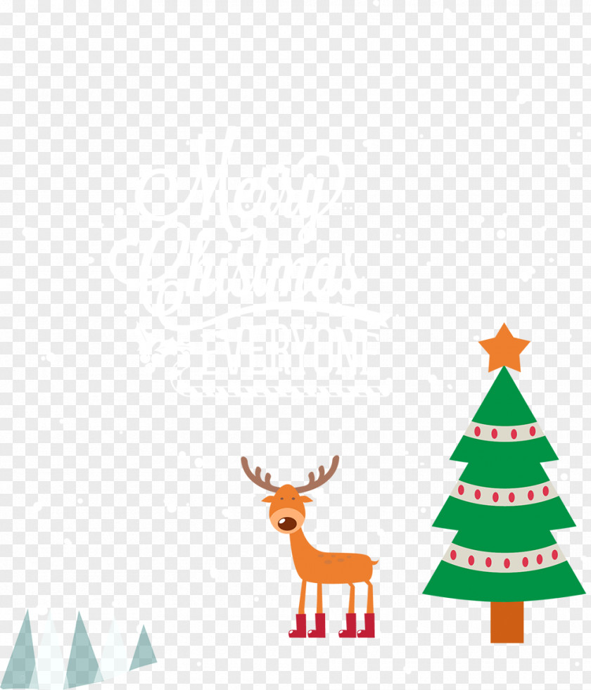 Green Christmas Tree Deer PNG