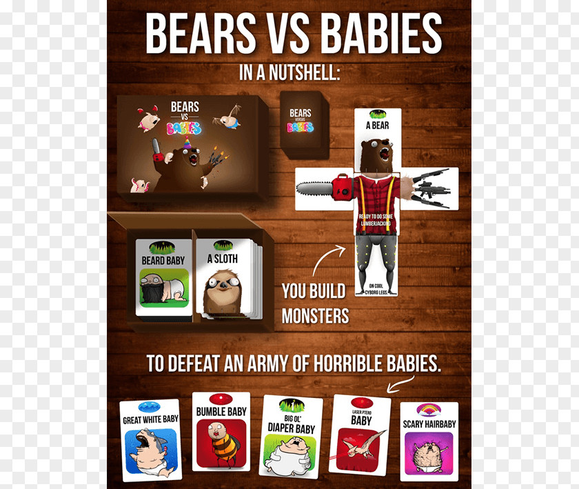 Portal Bears Vs. Babies Exploding Kittens War Card Game PNG