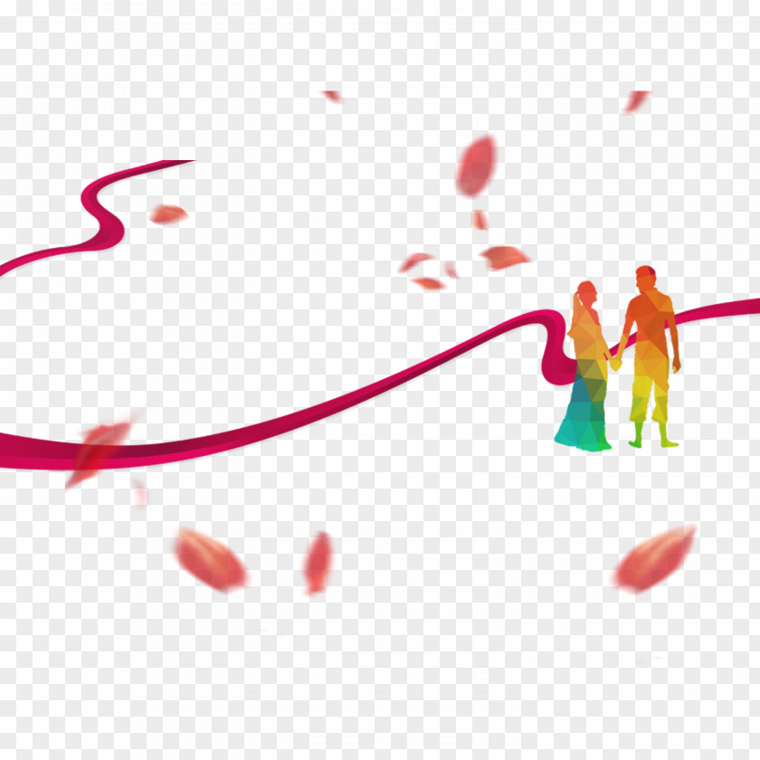 Red Modern Art Decoration Valentine's Day Qixi Festival Clip PNG