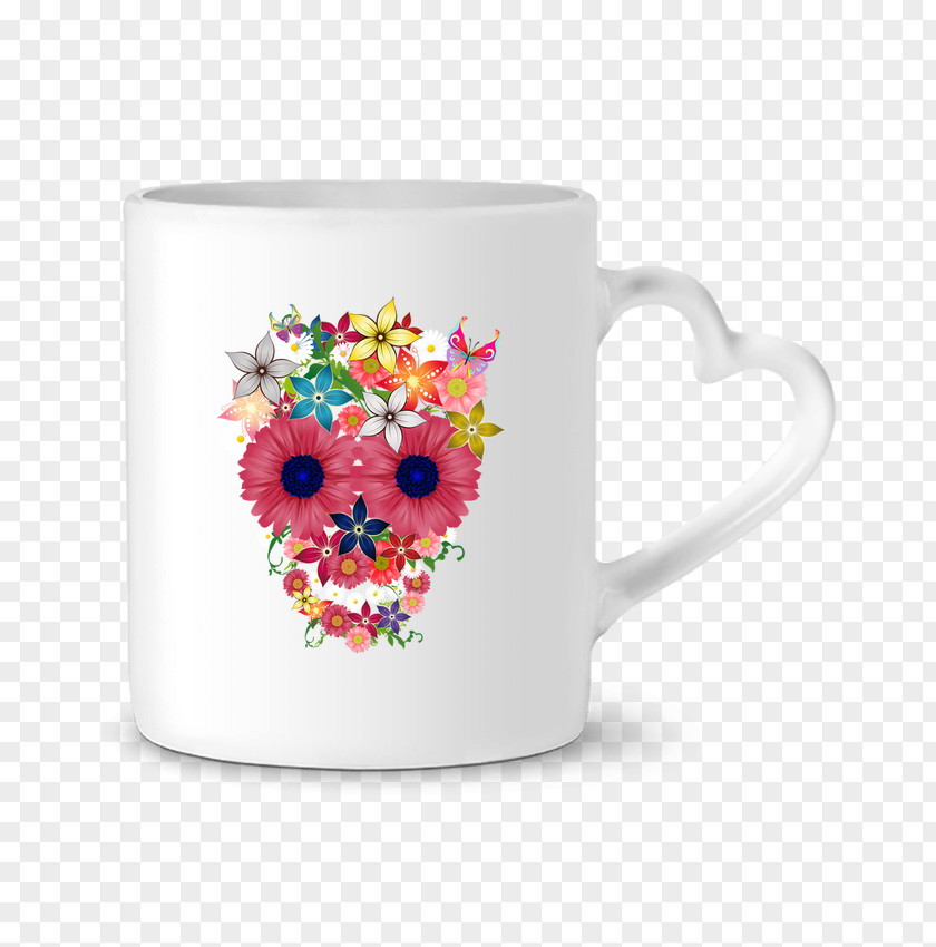 Skull Floral Mug T-shirt Coffee Cup Cut Flowers PNG