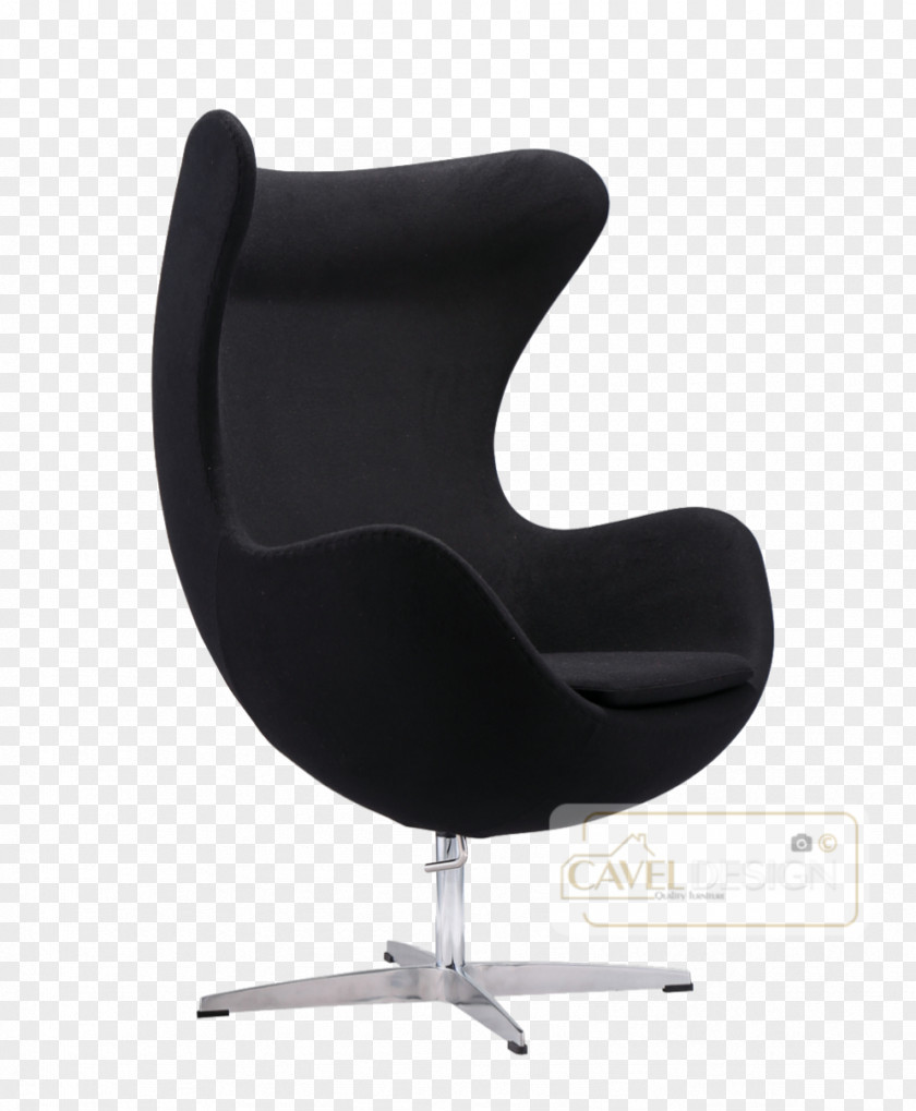 Black Egg Wing Chair Furniture Living Room PNG
