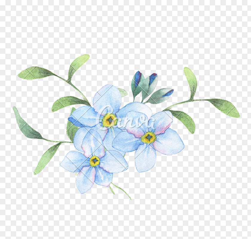 Blue Watercolor Flowers Flower Painting Stock Photography PNG