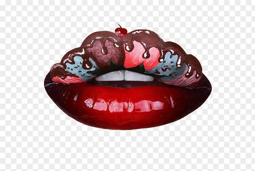 Pastry Cream Painted Lipstick Makeup Make-up Maquillaje Artxedstico PNG
