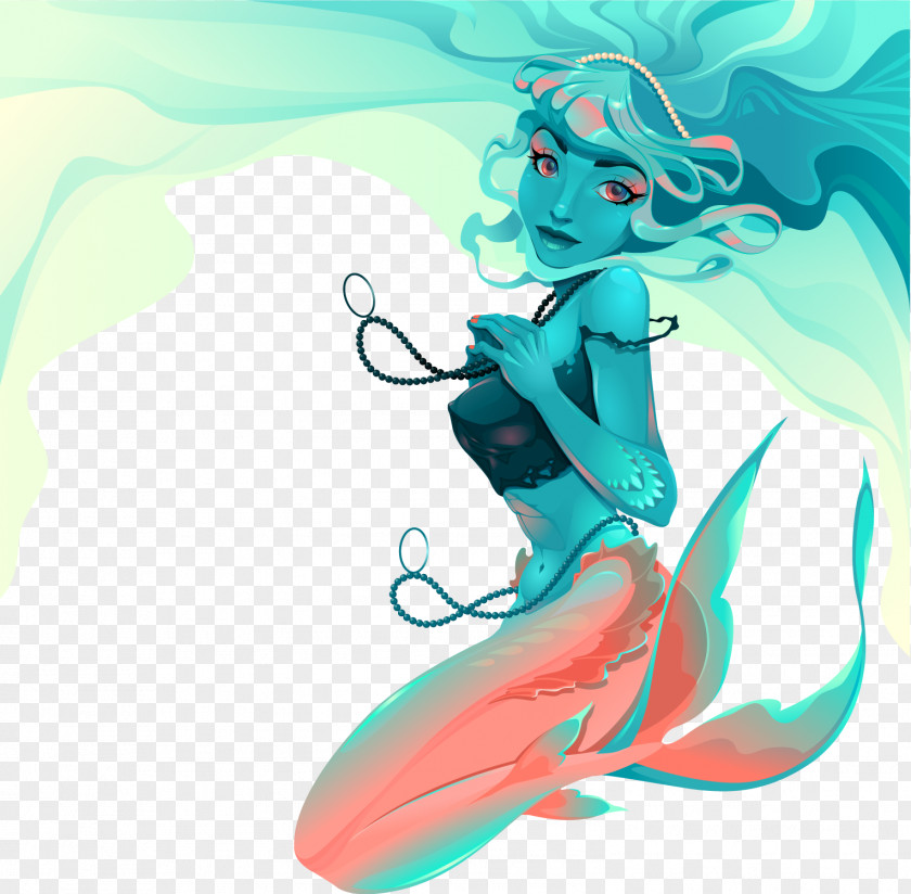 Vector Mermaid Siren Silhouette Illustration PNG
