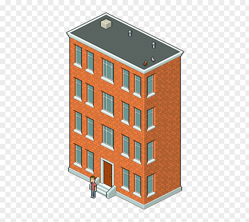 Building Pixel Art Apartment Architectural Drawing PNG
