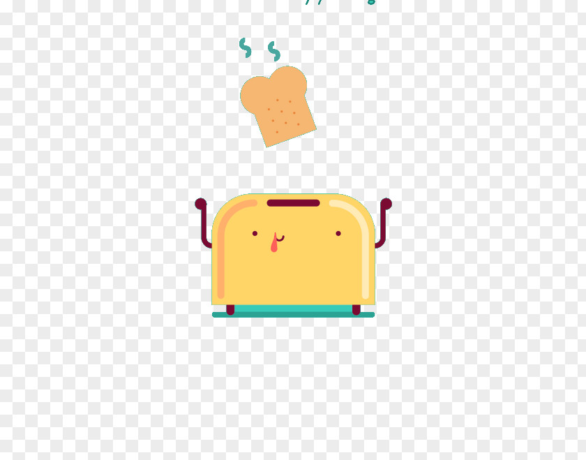 Cartoon Roast Toaster Toast Breakfast Bread Roasting PNG