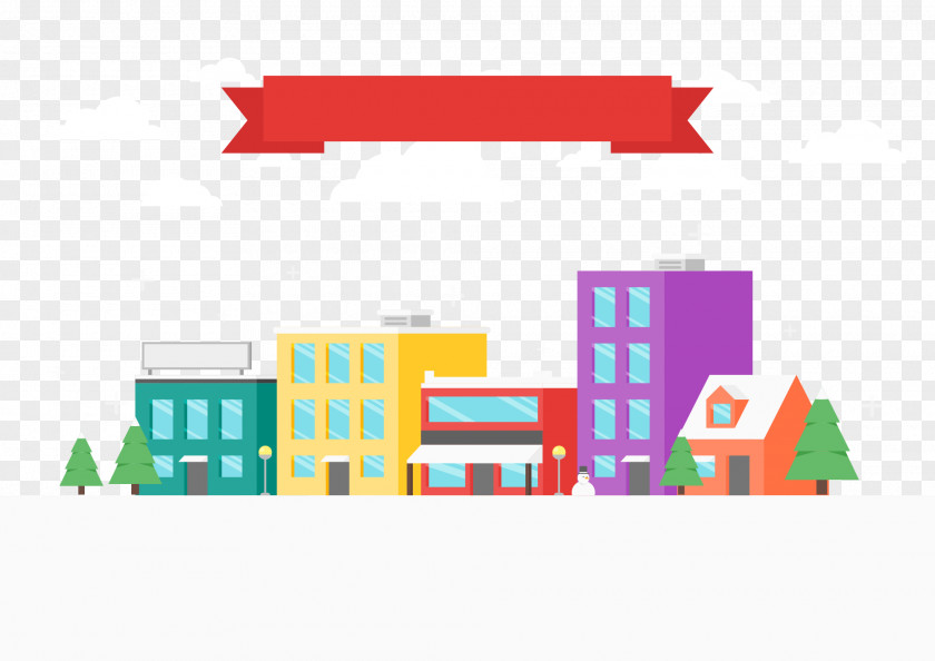 City Illustration Graphic Design PNG