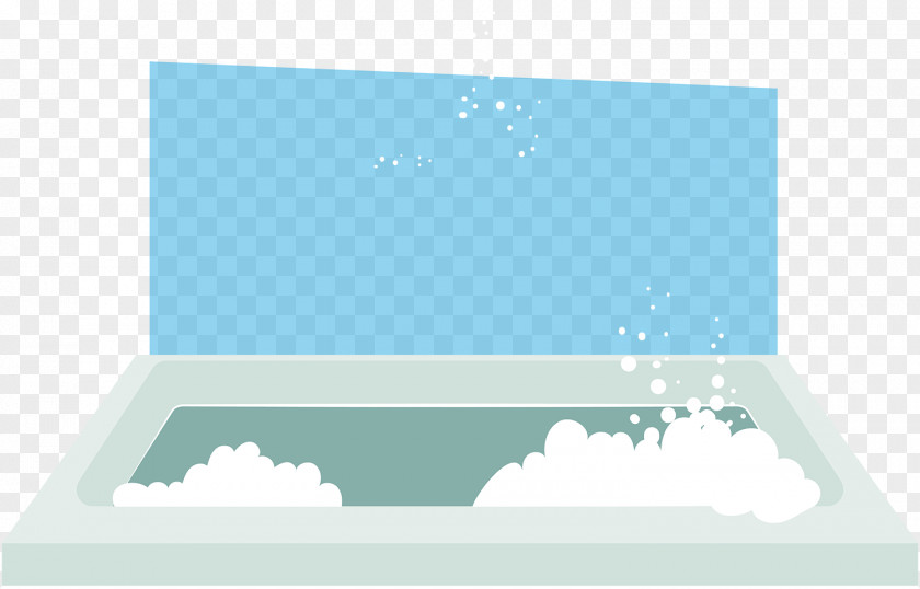 Lovely Blue Bubble Bath Vector Bathing Foam PNG