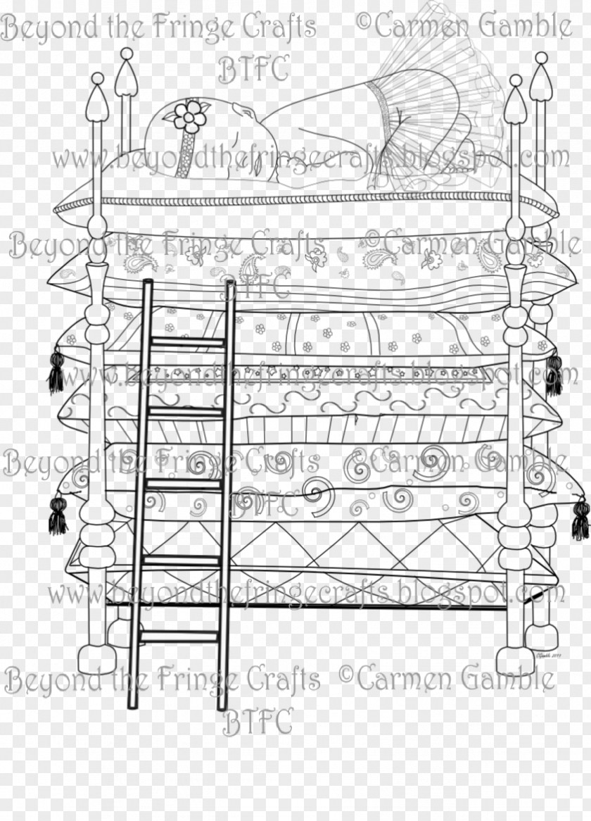 Princess And The Pea Technical Drawing Furniture Diagram Product Design PNG