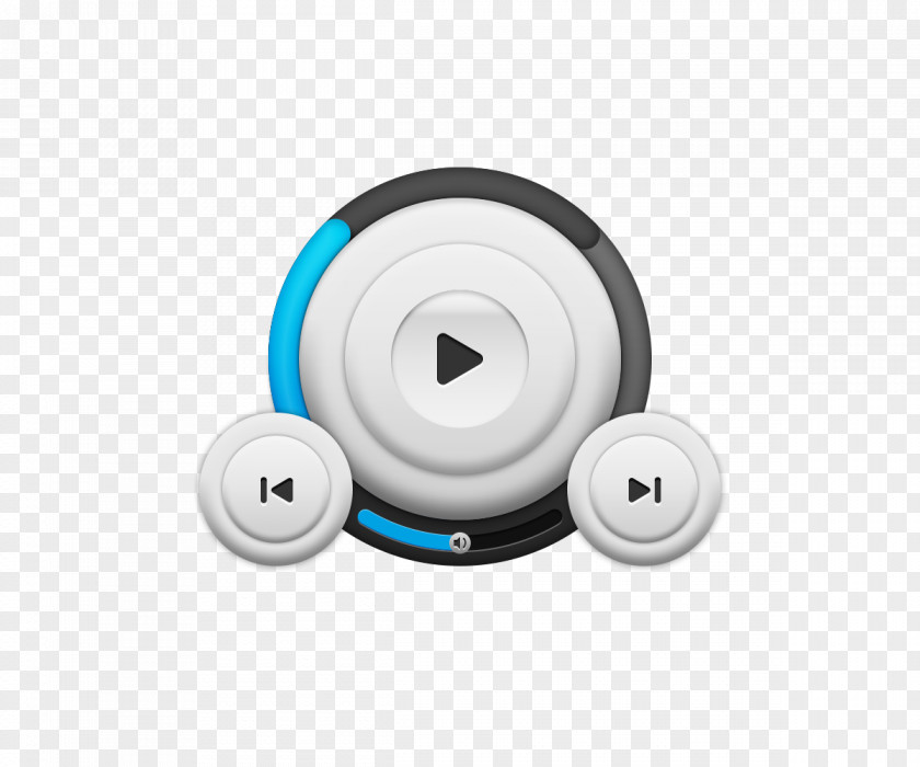 Simple Playback Icon Design Material Light Blue PNG