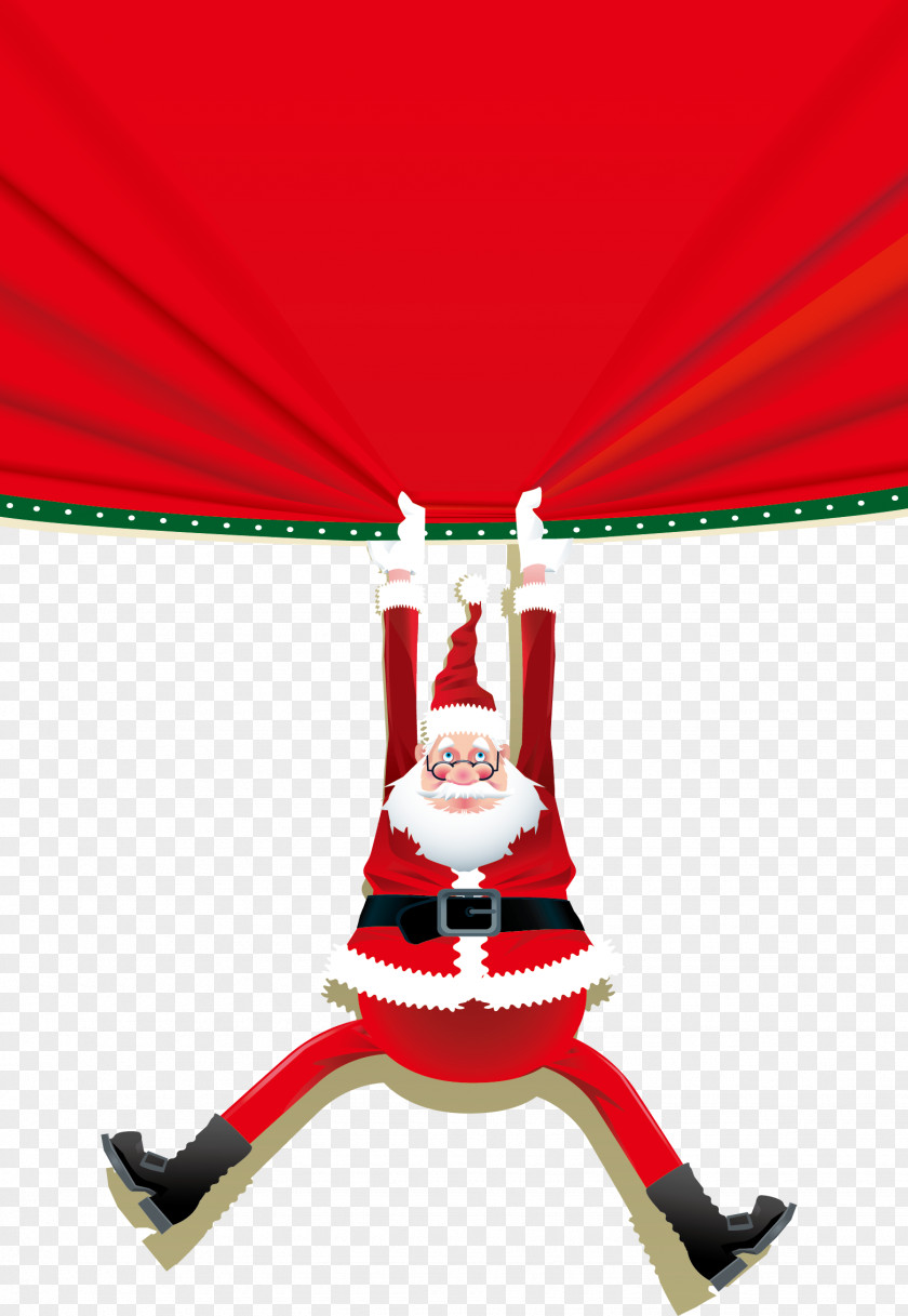 Vector Christmas Santa Claus Reindeer Illustration PNG