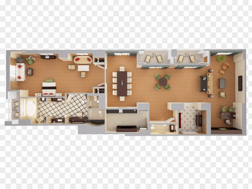 Distinguished Guest Presidential Suite 3D Floor Plan Hotel PNG