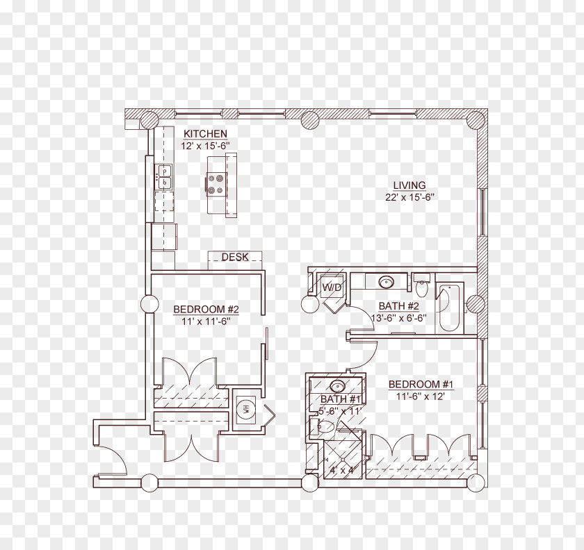 Apartment Floor Plan Lofts@Euclid PNG