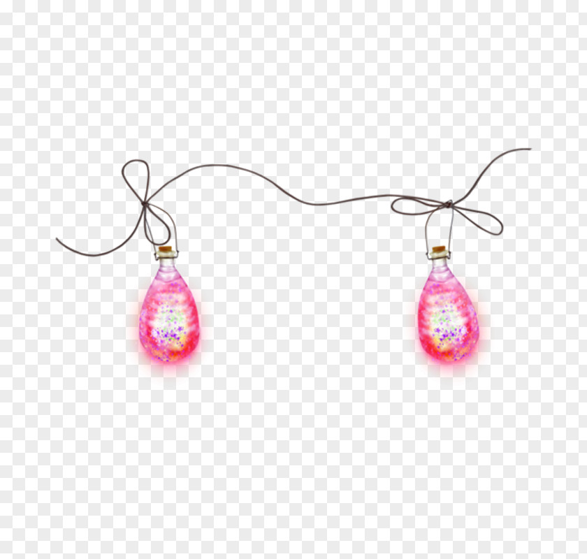 Floating Bottle Earring PNG