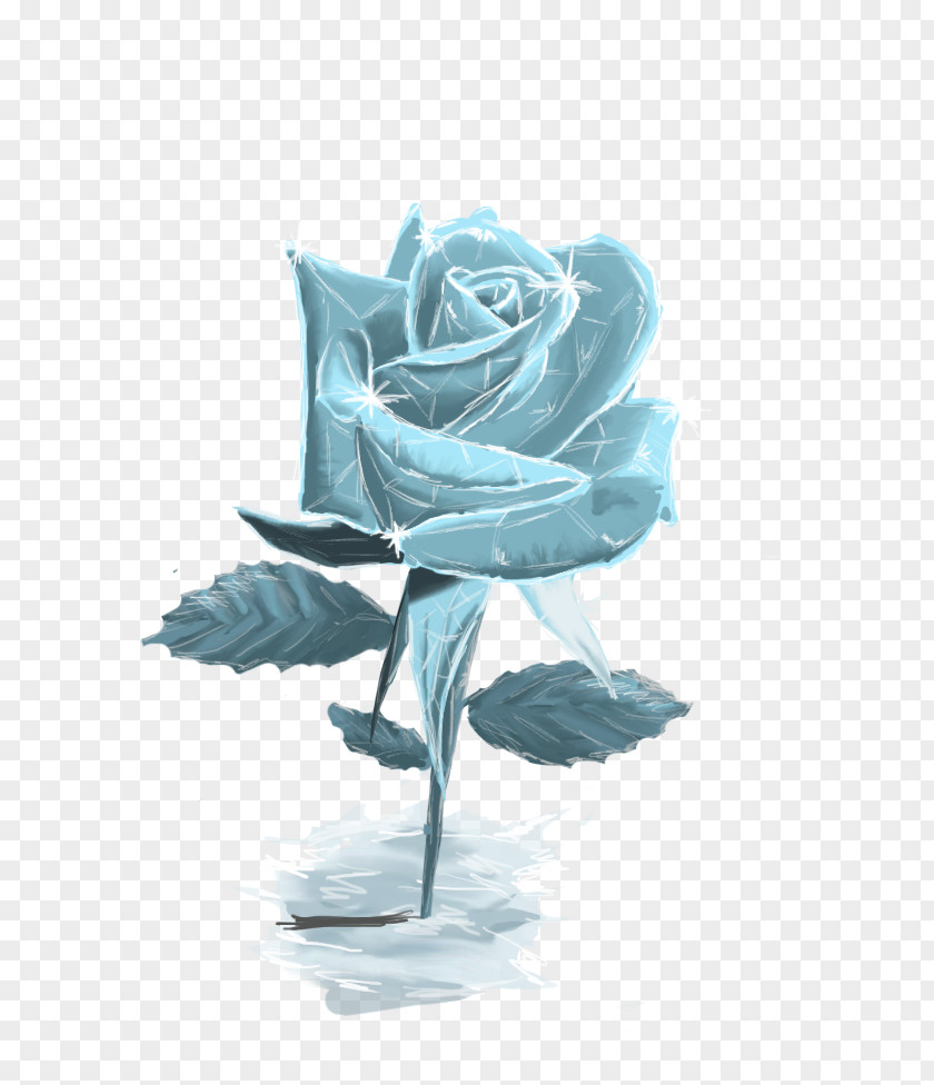 BLUE WOLF Flower Blue Rose Ice Drawing PNG