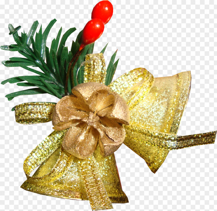 Golden Bells Bell Christmas Ornament Card PNG