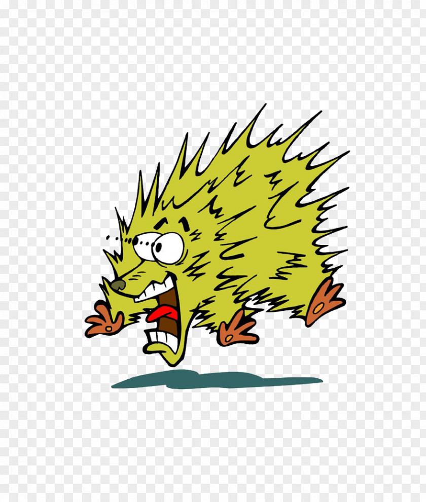 Surprised Hedgehog Cartoon Clip Art PNG
