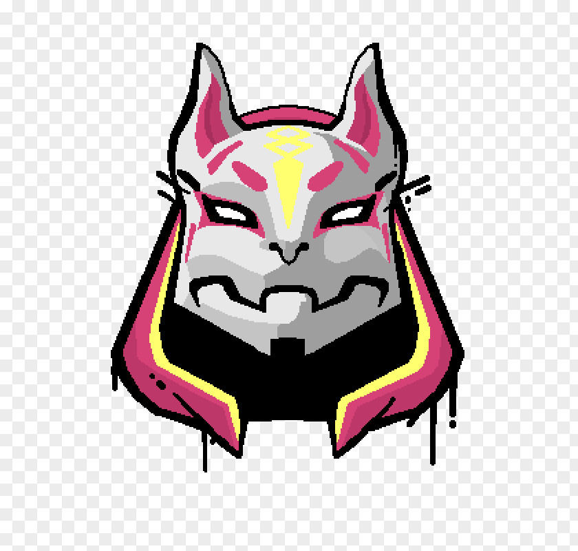 Aug Sign Drawing ZY Fortnite Costume Latex Mask Fox Drift Image PNG