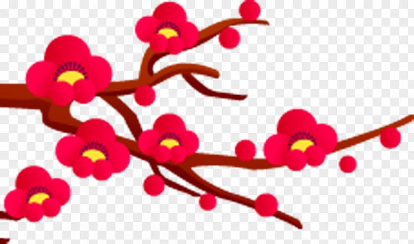 Painted Plum Chinese New Year Blossom PNG