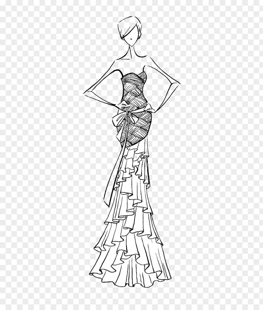Jane Pen Beauty Contemporary Western Wedding Dress Fashion Illustration PNG