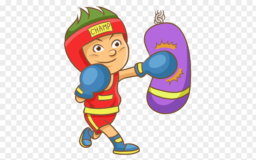 Boxing Sport Cartoon Drawing Child PNG