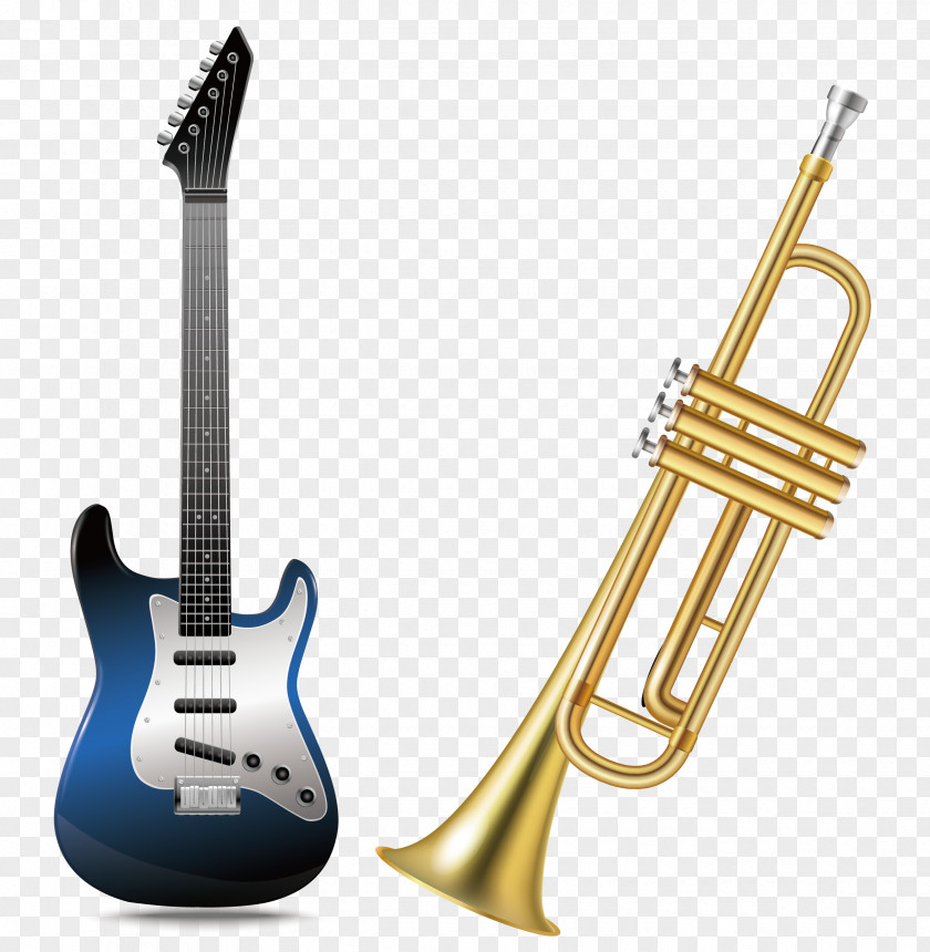 Electric Guitar And Trombone Vector Material Bass PNG