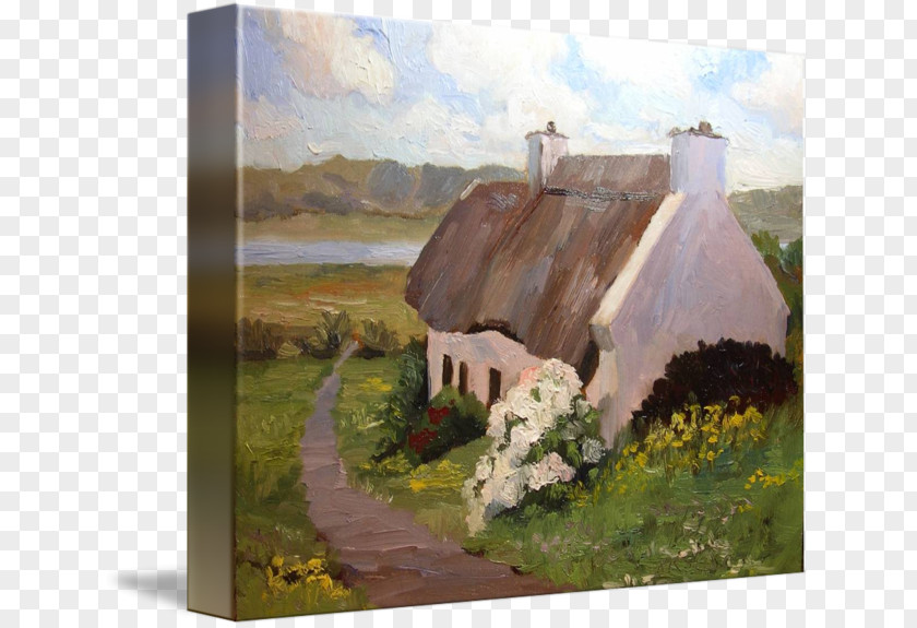 House Thatching Cottage Art Oil Painting Watercolor PNG