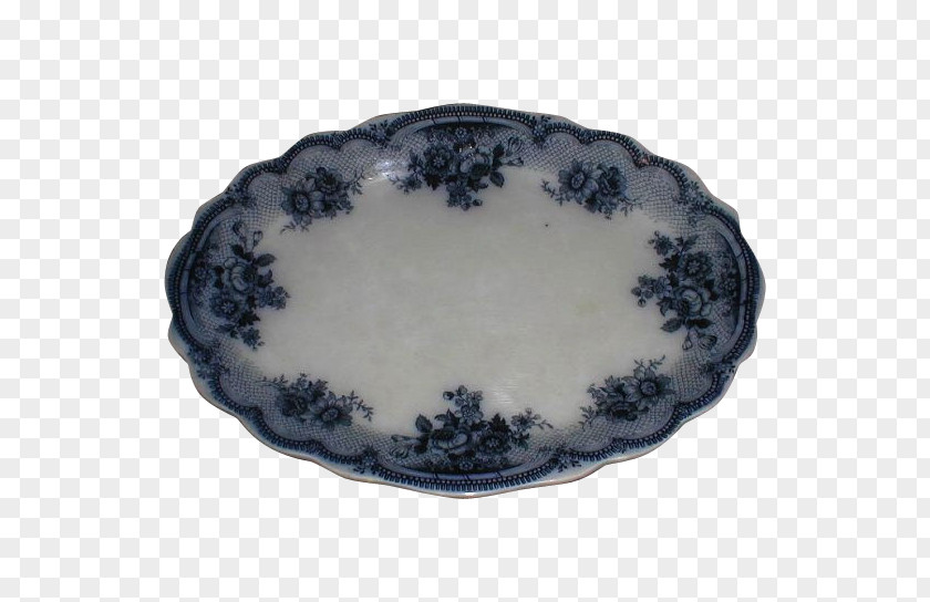 Plate Blue And White Pottery Oval Porcelain PNG