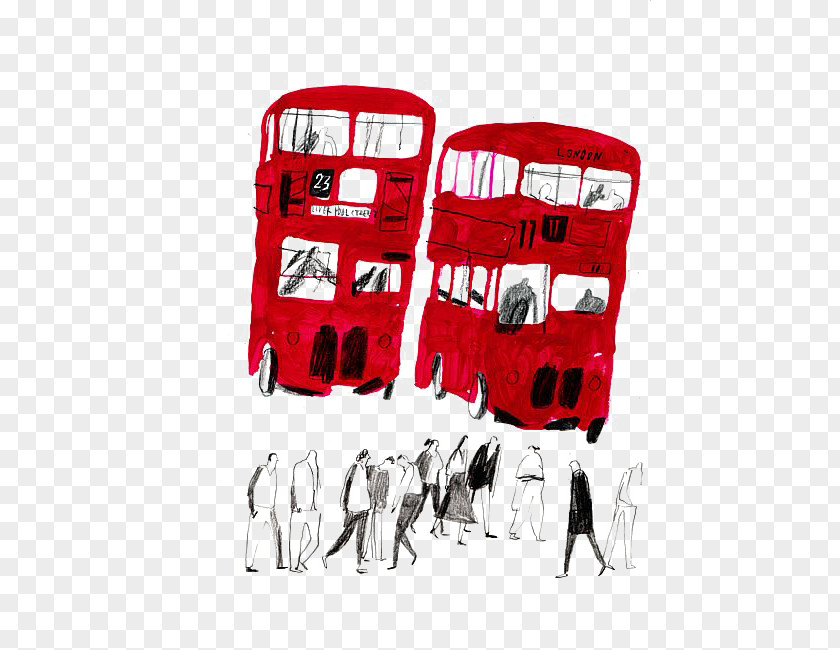 Red Bus London Illustration PNG