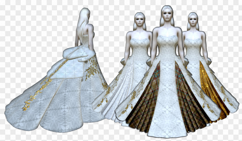 Ball Gown Design Costume Haute Couture Figurine PNG