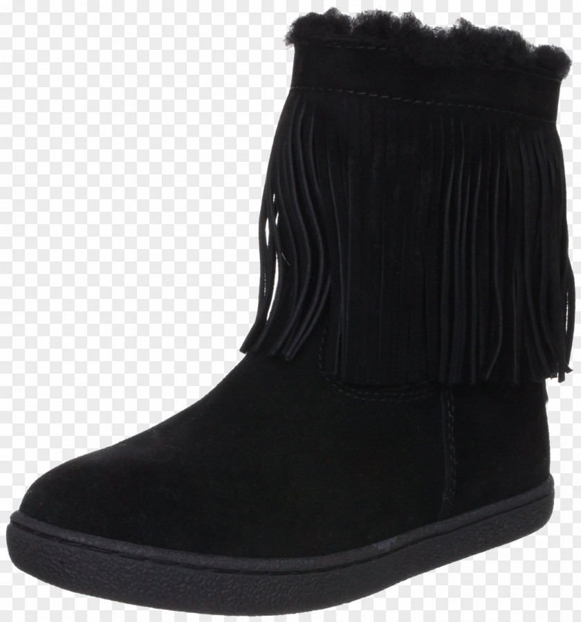 Black Fringed Boots Snow Boot Suede Shoe Fur PNG