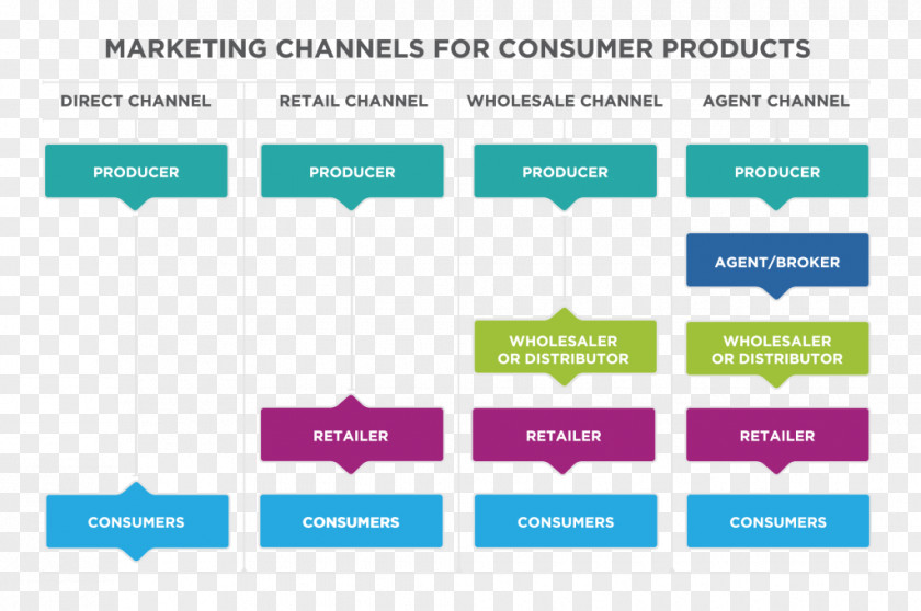 Cola Marketing Channel Distribution Diagram PNG