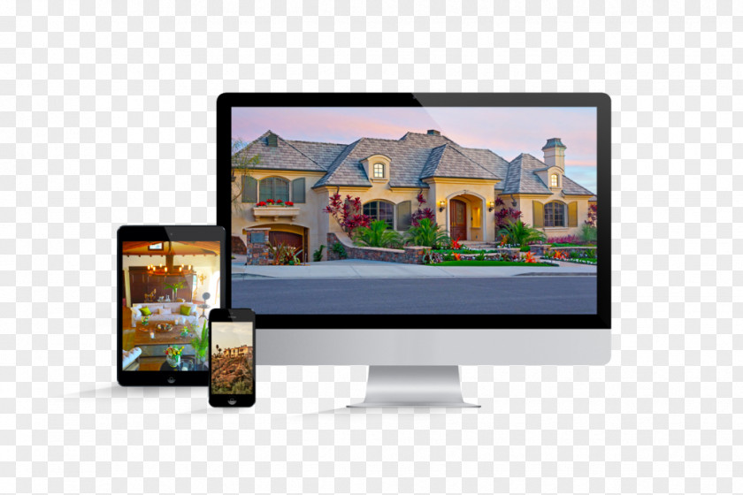 Beautiful Real Estate Computer Monitors Multimedia Display Advertising Website PNG