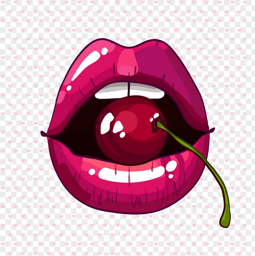 Cherry In The Mouth Lip Balm Smile PNG