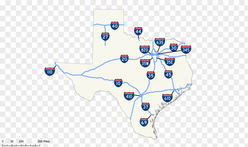 Texas State Highway System US Interstate 10 20 In Map PNG