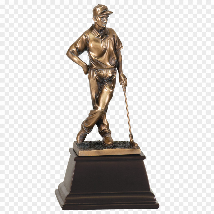 Bronze Trophy Sculpture Golf PNG