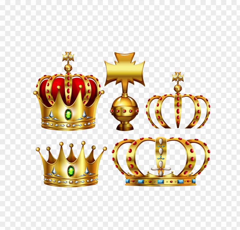 Vector Gold King Crown Decoration Clip Art PNG