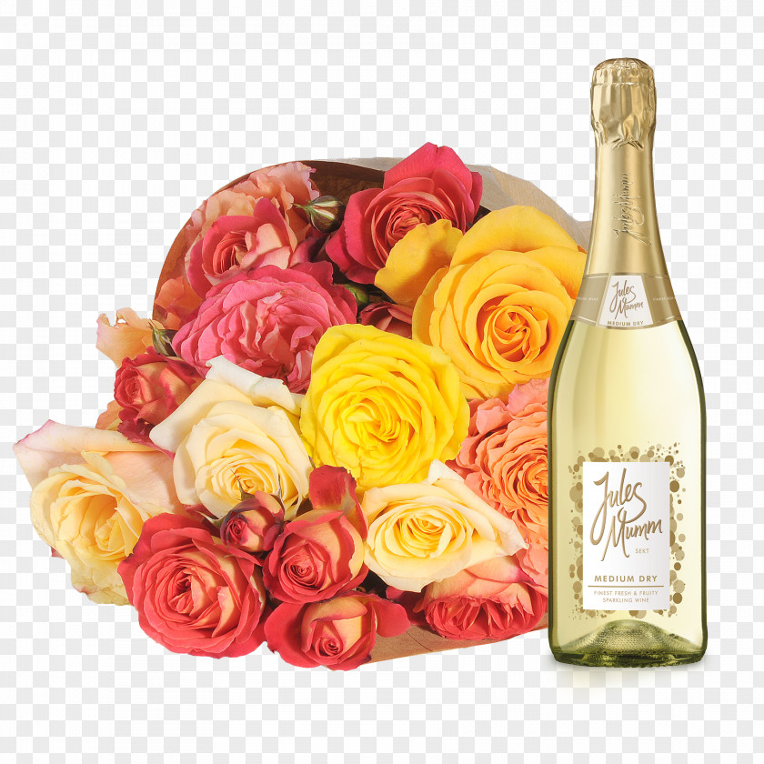 Champagne Garden Roses Liqueur Glass Bottle Rosé PNG